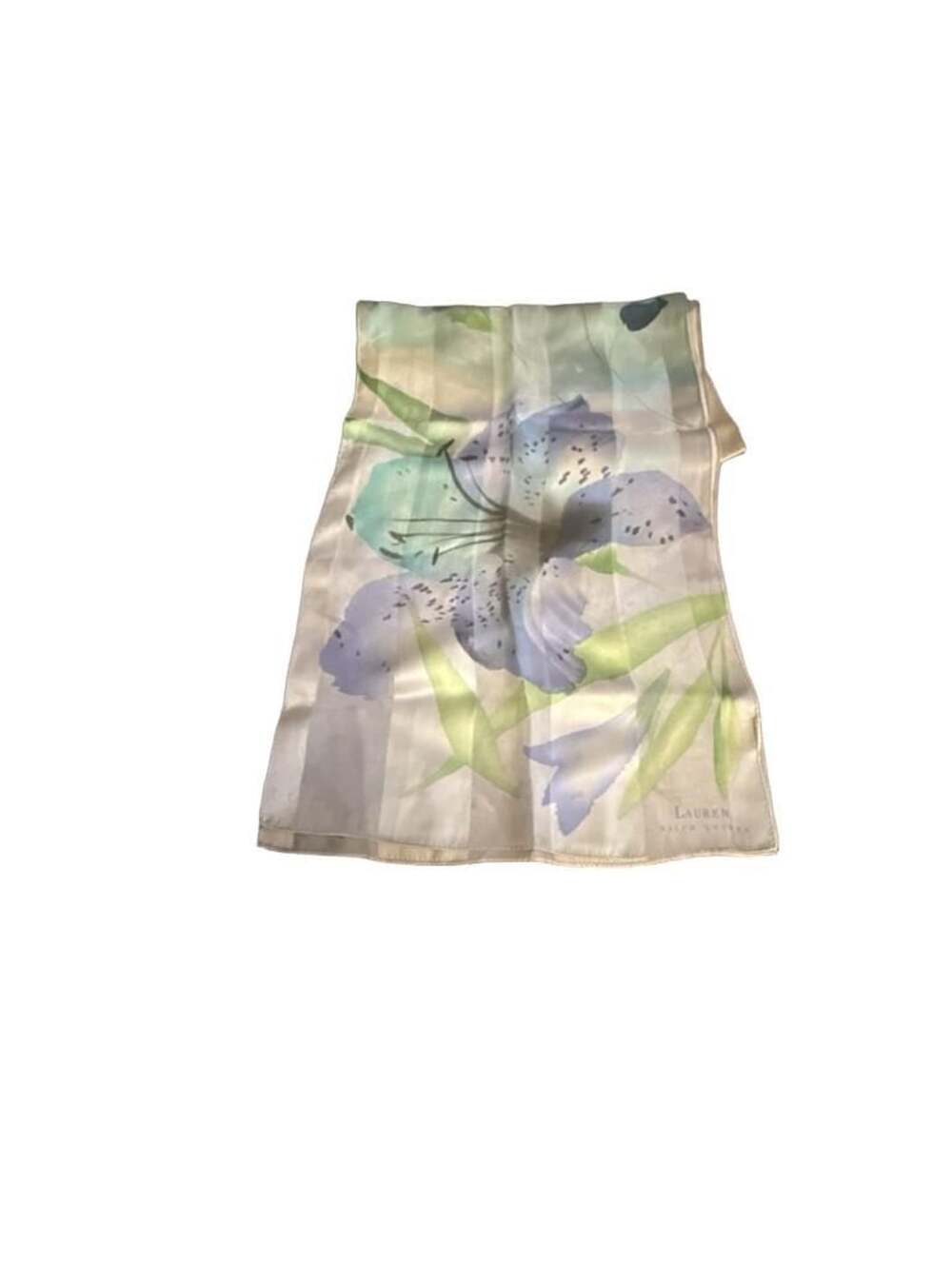 Vintage Lauren Ralph Lauren Floral Silk Scarf Blue Green White. Leroy day estate